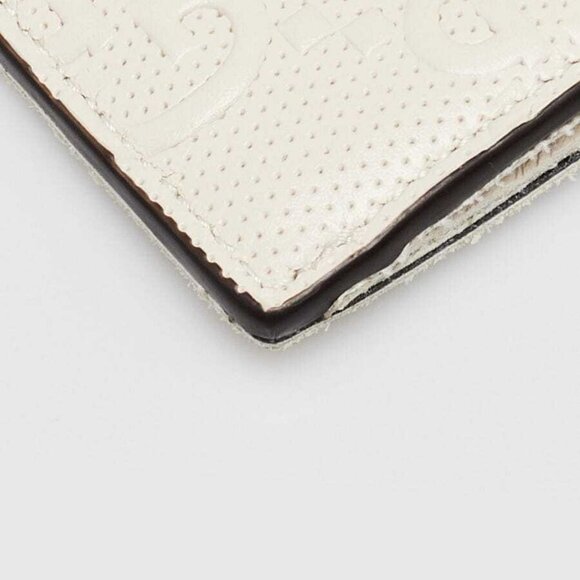 Gucci White Perforated Embossed GG Leather Wristlet Clutch Bag - Picture 4 of 12